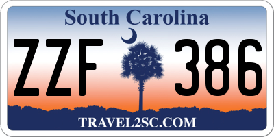 SC license plate ZZF386