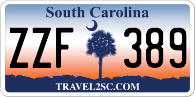 SC license plate ZZF389