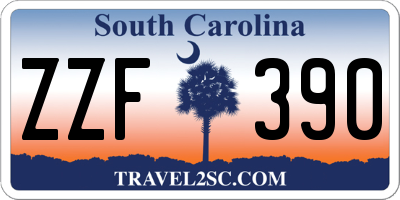 SC license plate ZZF390