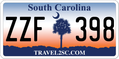 SC license plate ZZF398