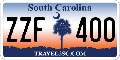 SC license plate ZZF400
