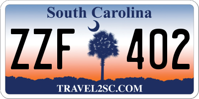 SC license plate ZZF402