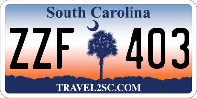 SC license plate ZZF403