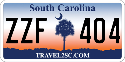 SC license plate ZZF404