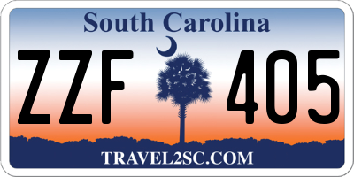 SC license plate ZZF405