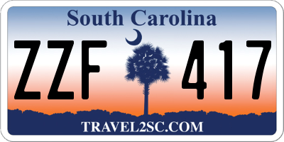 SC license plate ZZF417