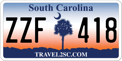 SC license plate ZZF418