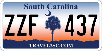 SC license plate ZZF437