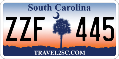 SC license plate ZZF445