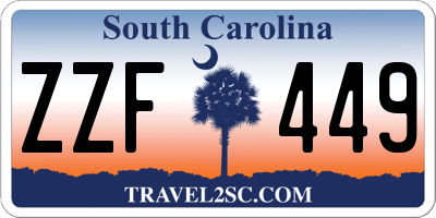 SC license plate ZZF449