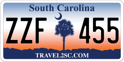SC license plate ZZF455