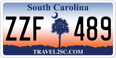SC license plate ZZF489