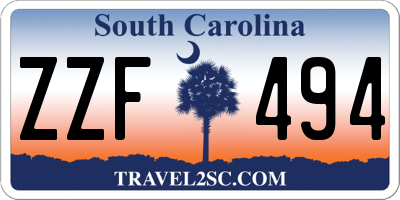 SC license plate ZZF494