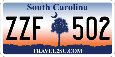 SC license plate ZZF502