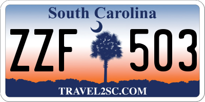 SC license plate ZZF503