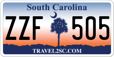 SC license plate ZZF505