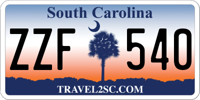 SC license plate ZZF540