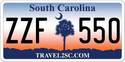 SC license plate ZZF550