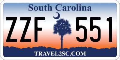 SC license plate ZZF551