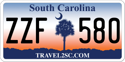 SC license plate ZZF580