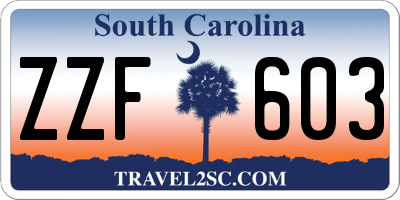 SC license plate ZZF603