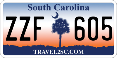 SC license plate ZZF605