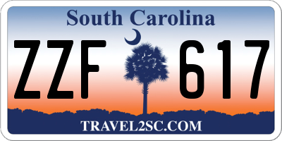 SC license plate ZZF617