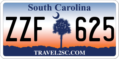 SC license plate ZZF625