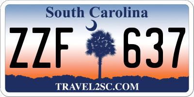 SC license plate ZZF637