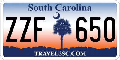 SC license plate ZZF650