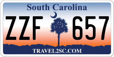 SC license plate ZZF657