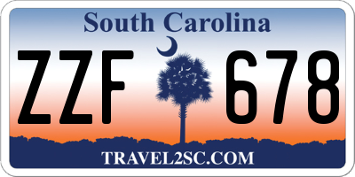 SC license plate ZZF678