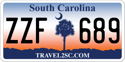 SC license plate ZZF689