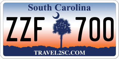 SC license plate ZZF700