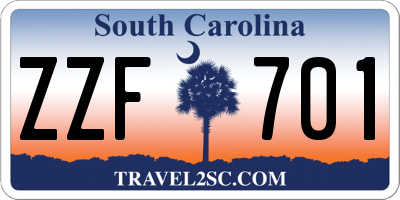 SC license plate ZZF701