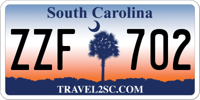 SC license plate ZZF702