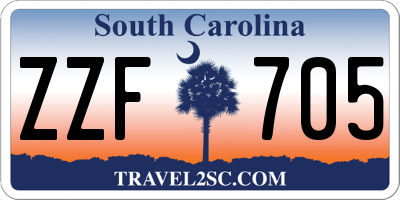 SC license plate ZZF705