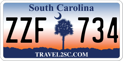 SC license plate ZZF734