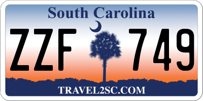 SC license plate ZZF749