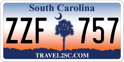 SC license plate ZZF757