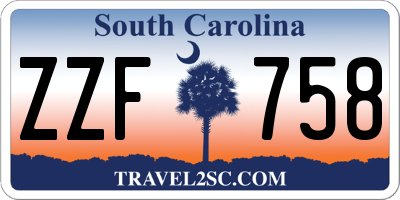 SC license plate ZZF758