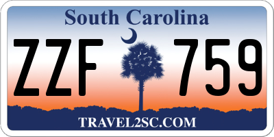 SC license plate ZZF759