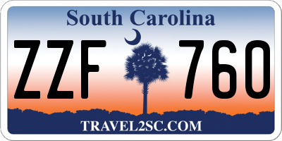 SC license plate ZZF760