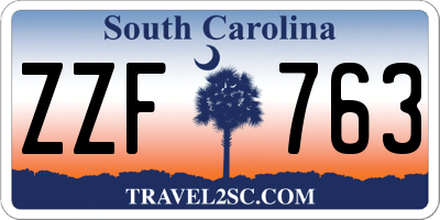 SC license plate ZZF763