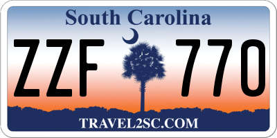 SC license plate ZZF770