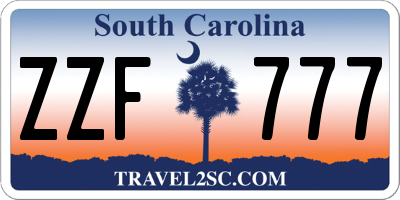 SC license plate ZZF777
