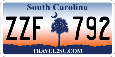 SC license plate ZZF792