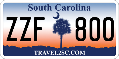 SC license plate ZZF800