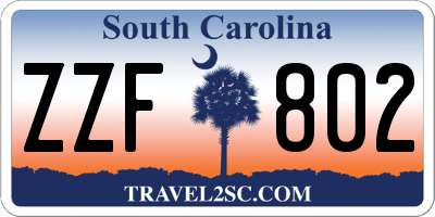SC license plate ZZF802
