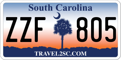 SC license plate ZZF805